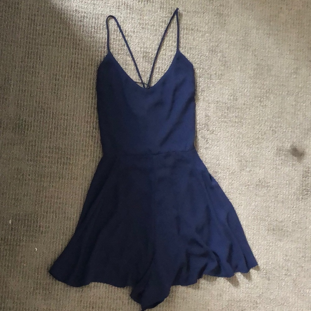 Express Navy lace-up romper size 10